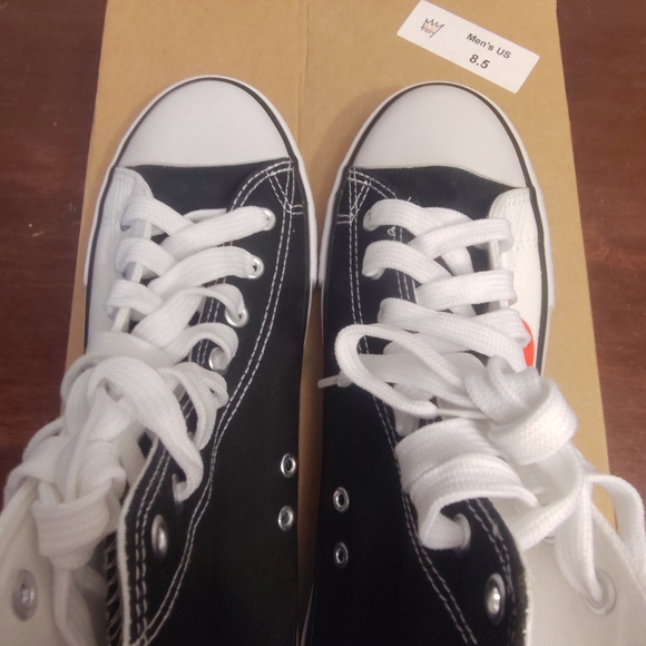 Love Black and White High-Top Sneakers - Picture 6 of 10